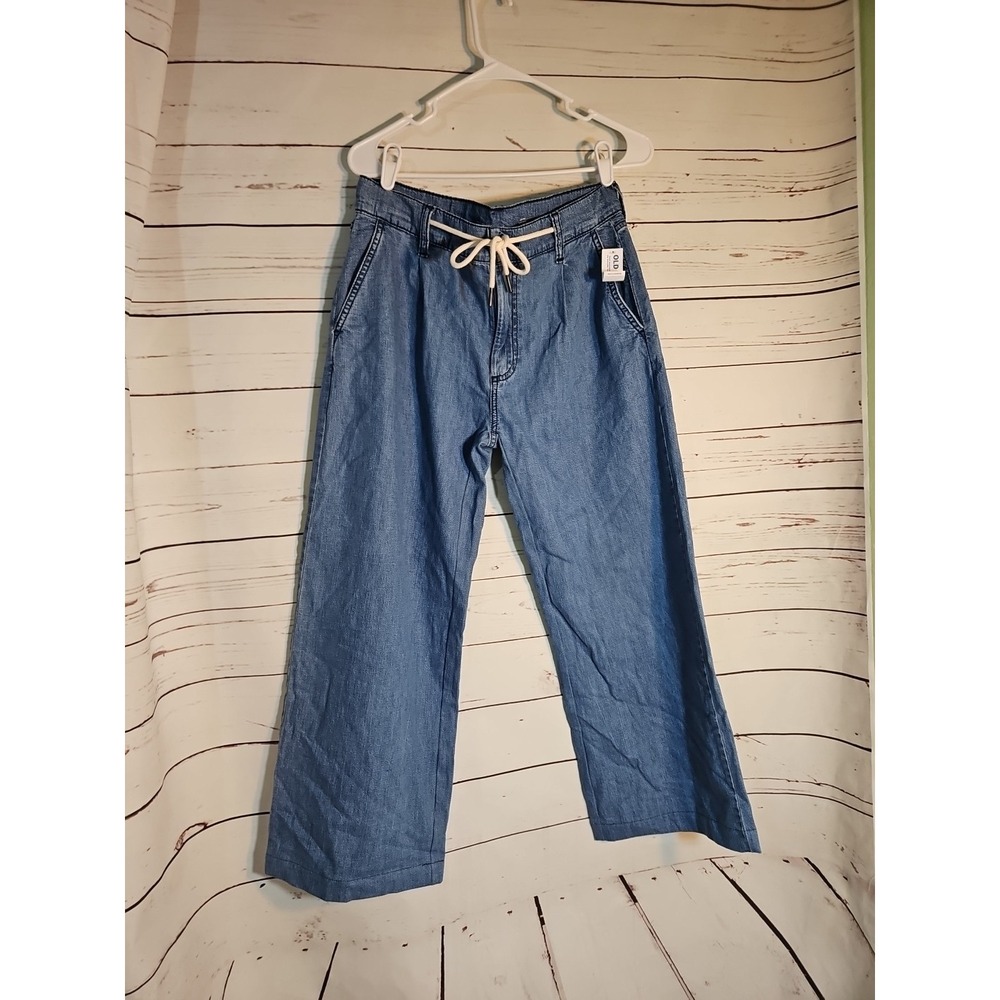Old Navy Jeans‎ Womens Sz 6 Wide Leg Drapey High Rise Drawcord